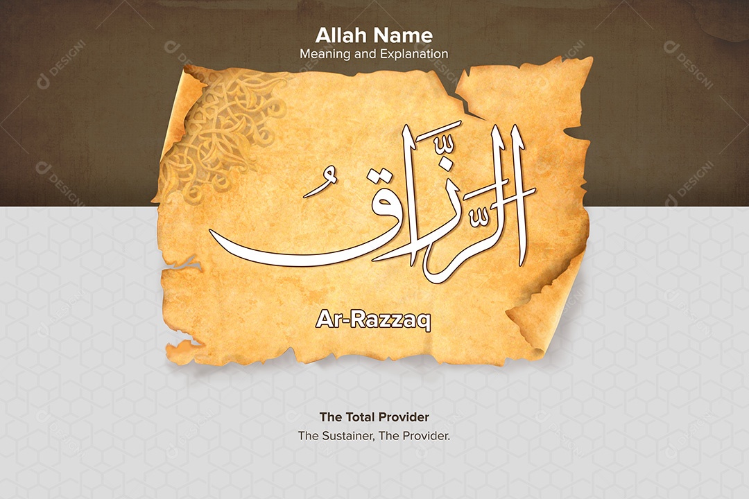 Elemento de Nomes de Allah PSD Editável