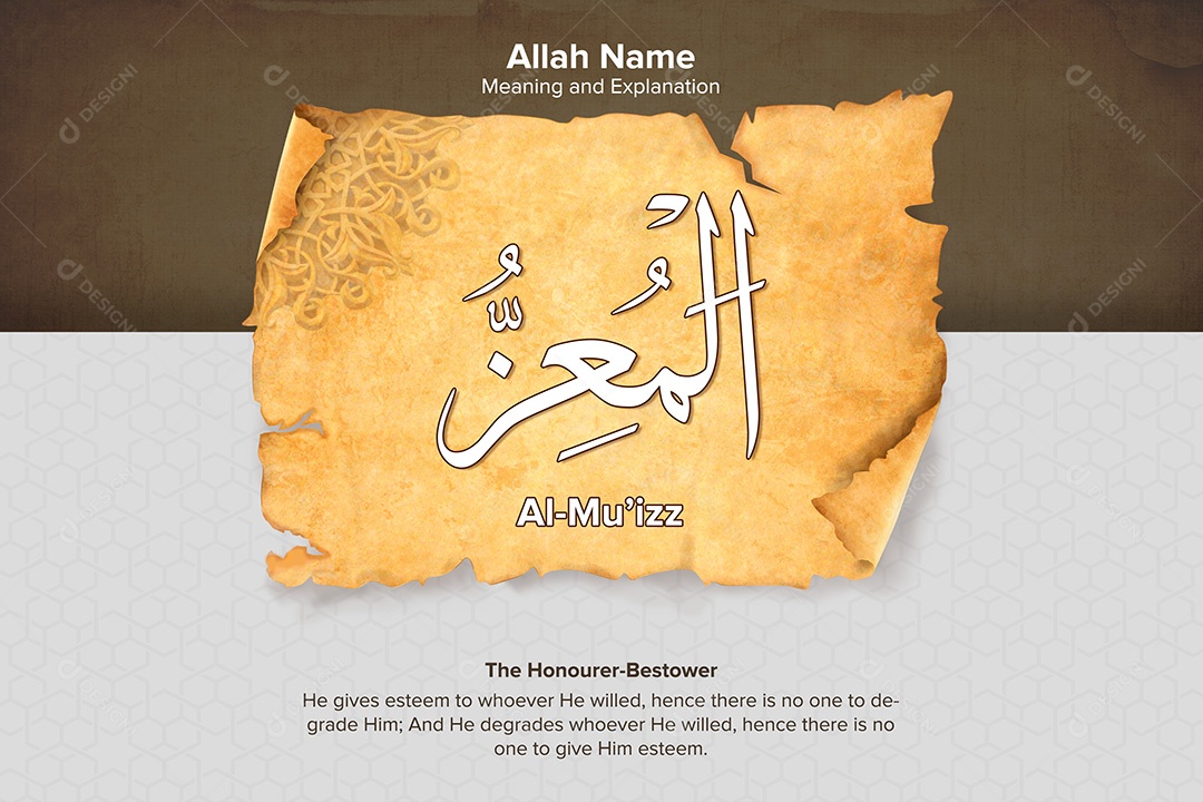 Elemento de Nomes de Allah PSD Editável