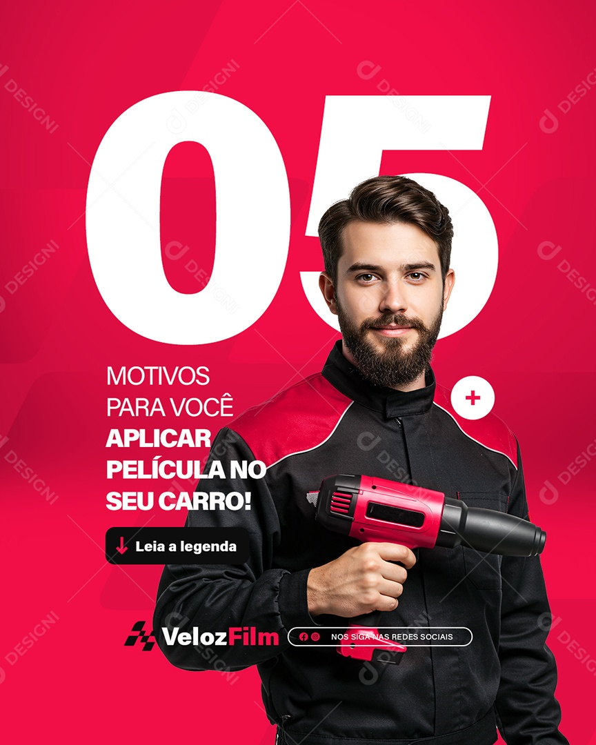 Empresa de Película Cinco Motivos para Você Aplicar Película Social Media PSD Editável
