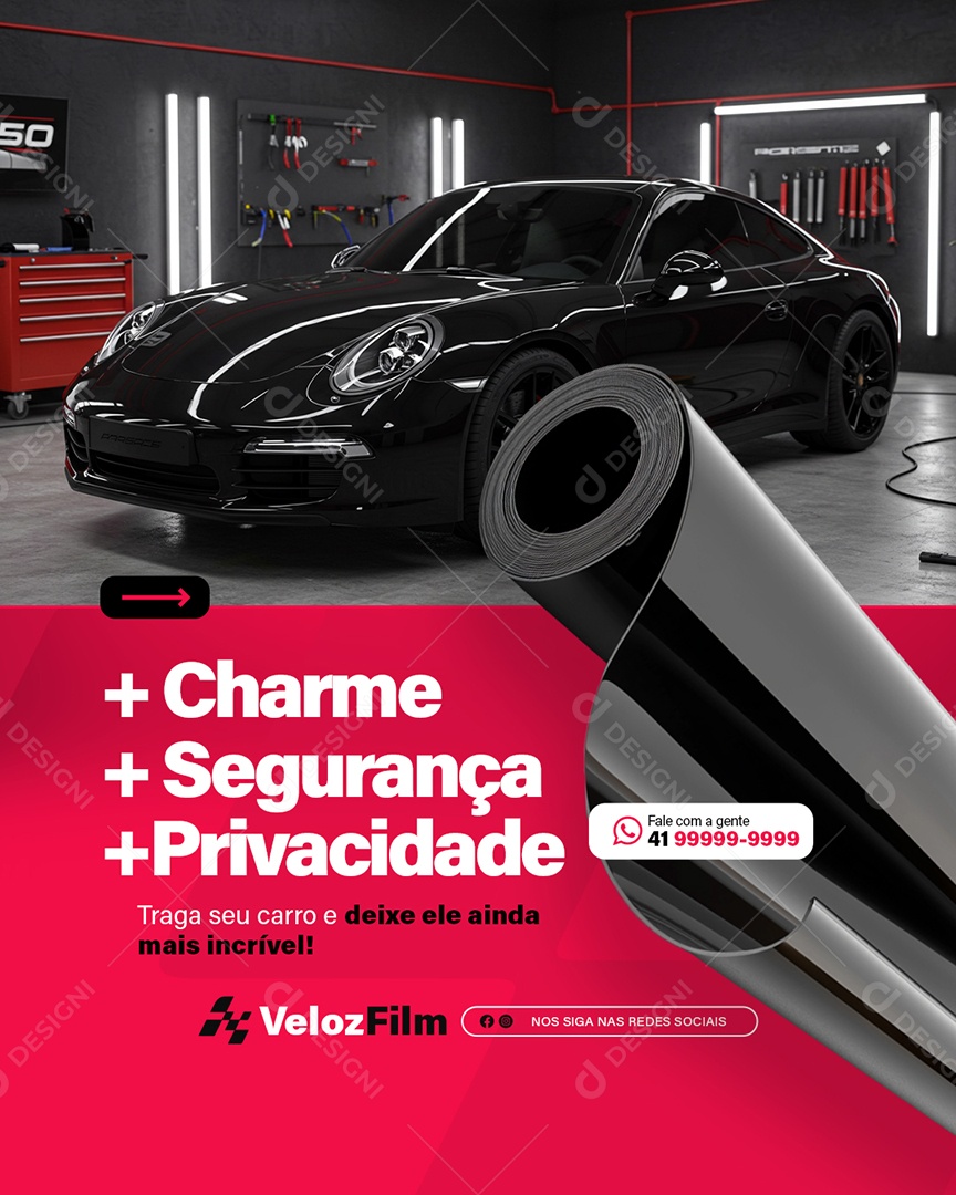 Empresa de Película Charme Segurança Privacidade Social Media PSD Editável