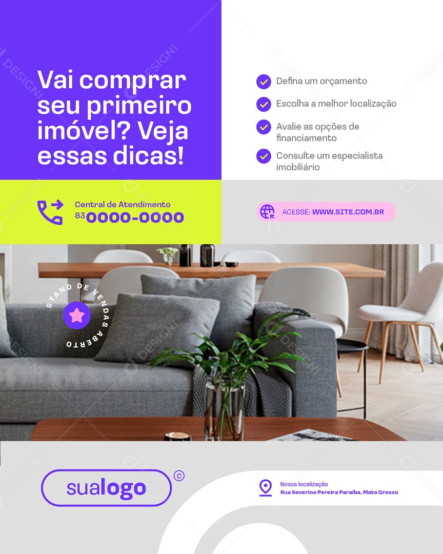 Imobiliária Vai Comprar seu Primeiro Imóvel Social Media PSD Editável