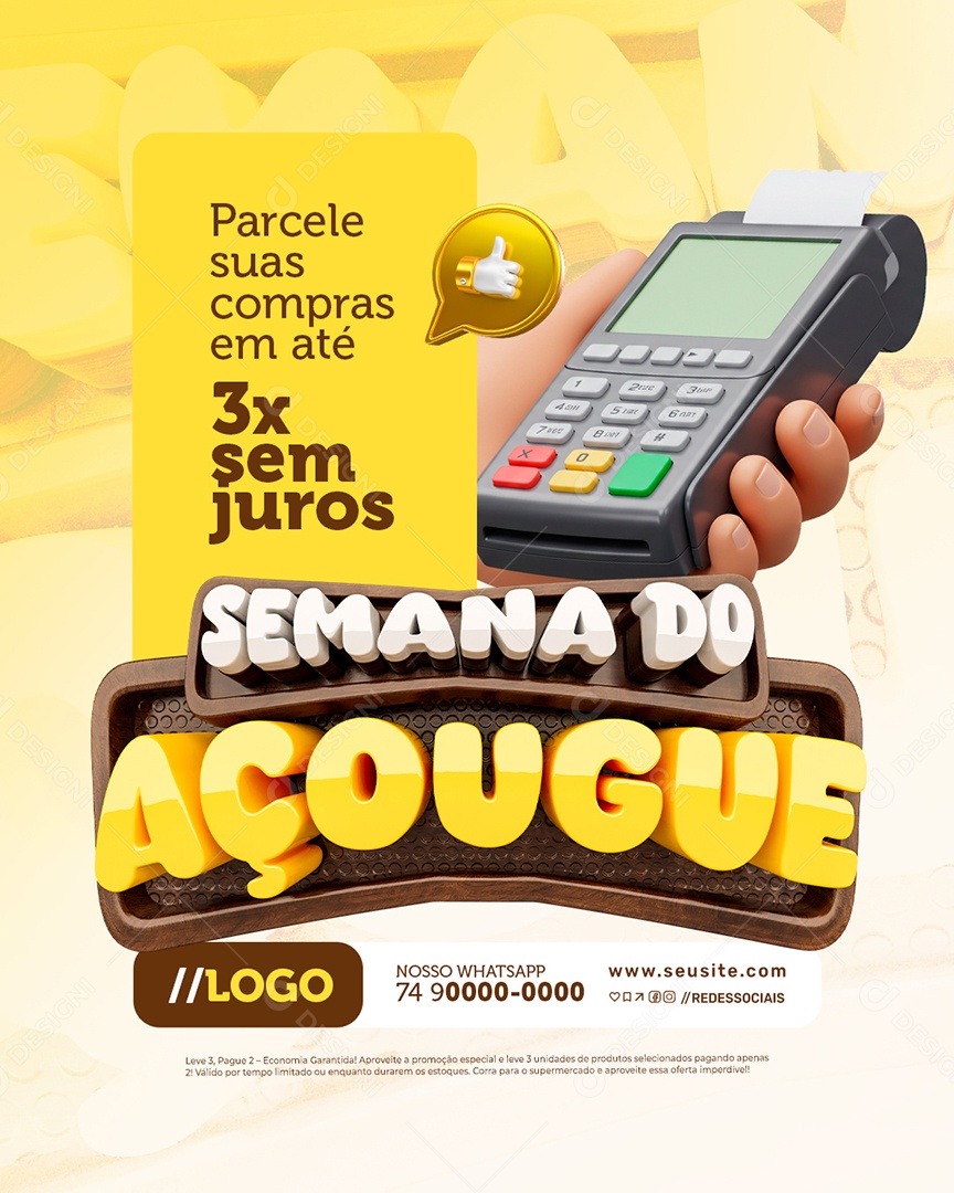 Semana do Açougue Parcele suas Compras Social Media PSD Editável