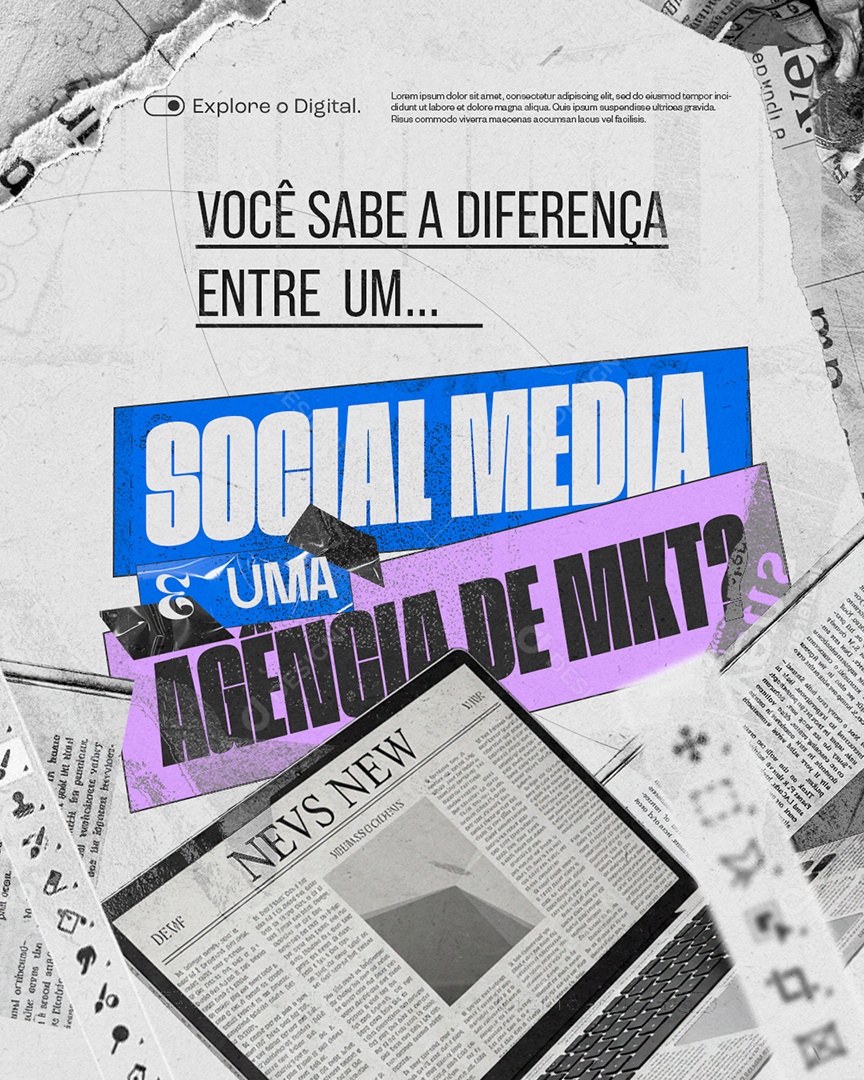 Marketing Digital Você Sabe a Diferença Social Media PSD Editável