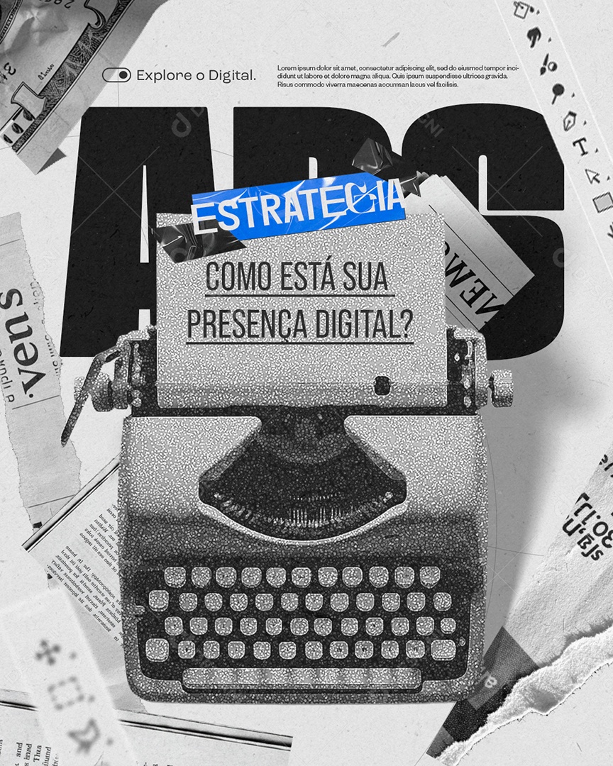 Marketing Digital Estratégia ADS Como Está Sua Presença Digital Social Media PSD Editável