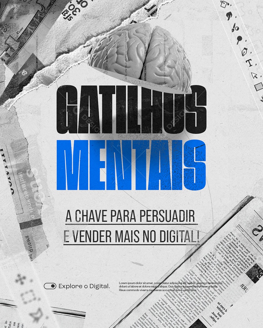 Marketing Digital Gatilhos Mentais Social Media PSD Editável