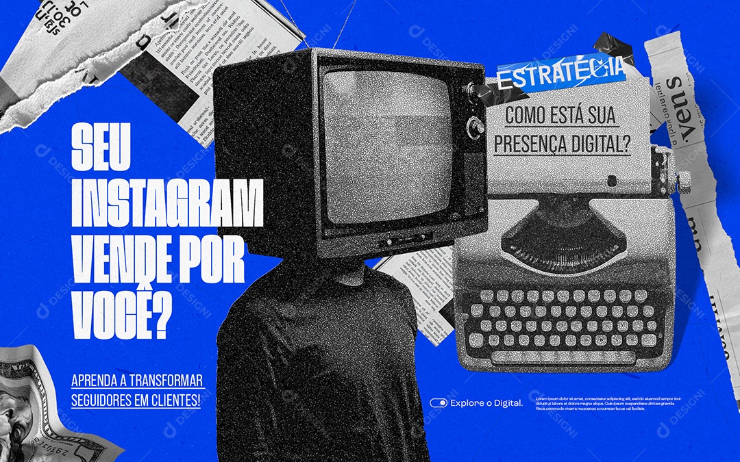 Carrossel Marketing Digital Seu Instagram Vende por Você Social Media PSD Editável