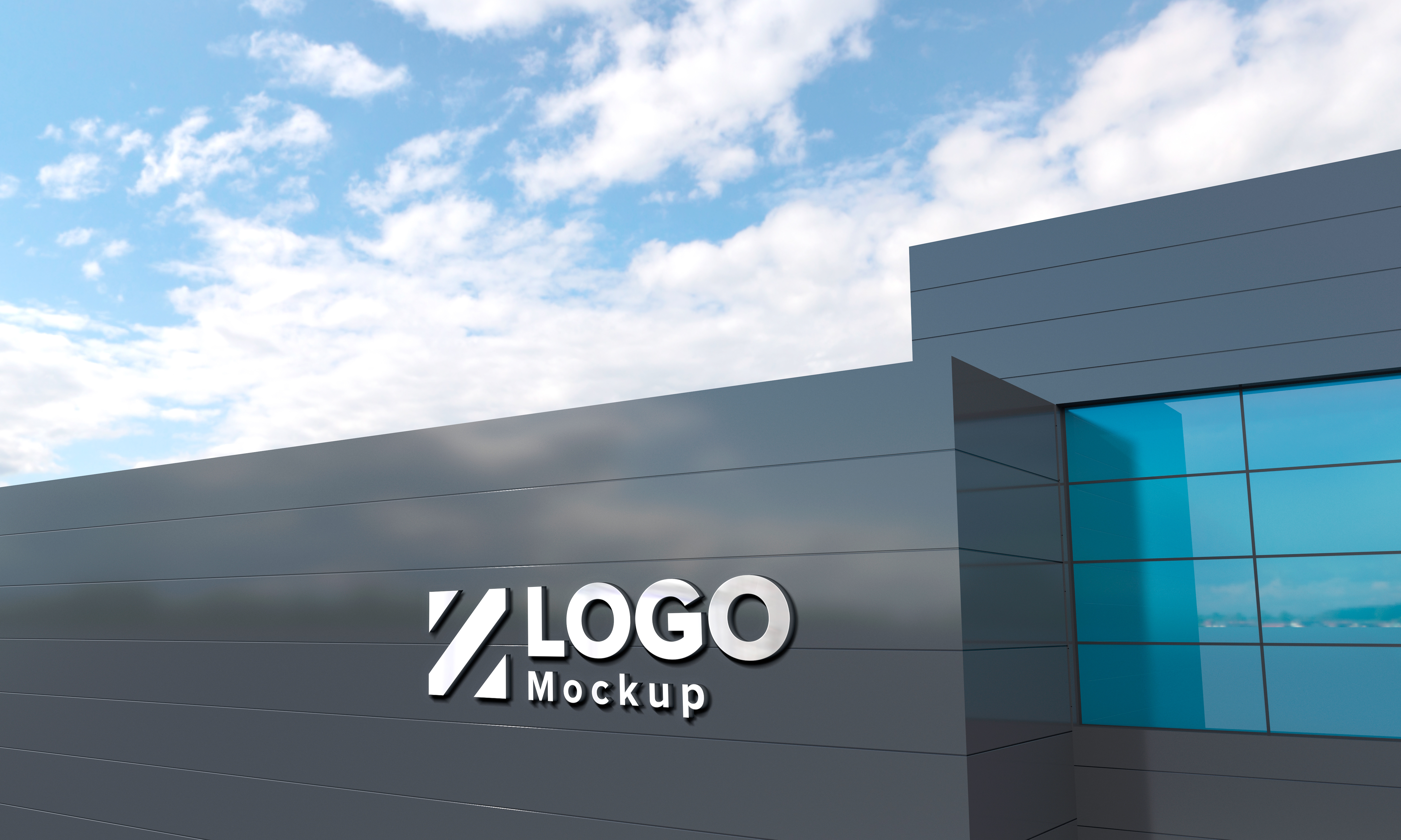 Mockup Fachada de Empresa PSD Editável