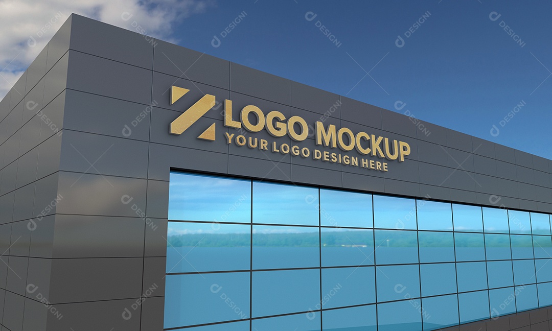 Mockup Fachada de Empresa PSD Editável