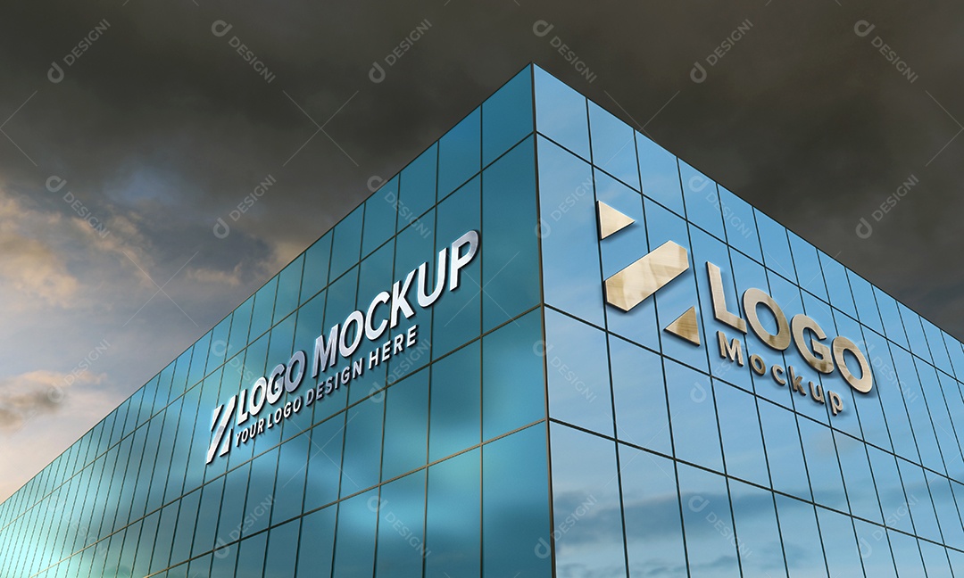 Fachada de Empresa Mockup PSD Editável
