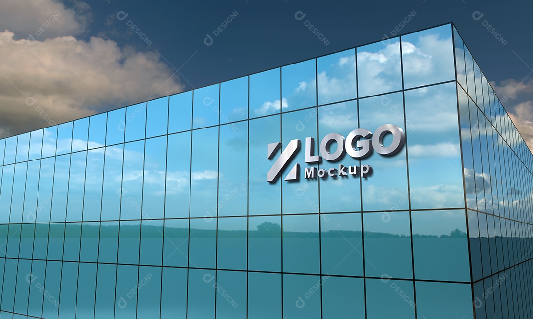 Fachada de Empresa Mockup PSD Editável