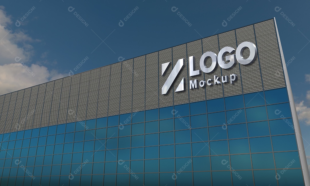 Fachada de Empresa Mockup PSD Editável