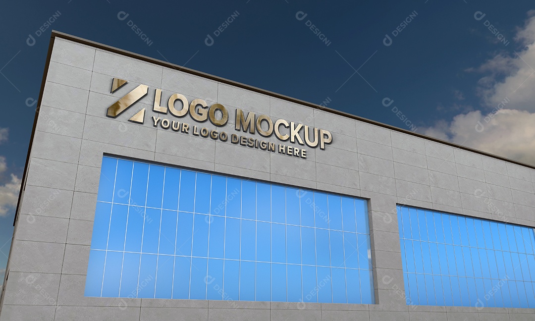 Fachada de Empresa Mockup PSD Editável