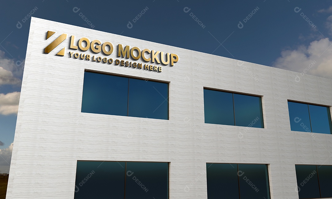 Fachada de Empresa Mockup PSD Editável