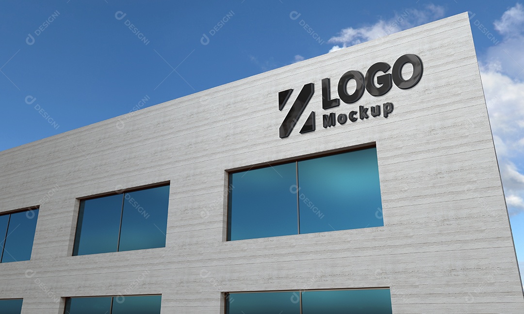 Fachada de Empresa Mockup PSD Editável