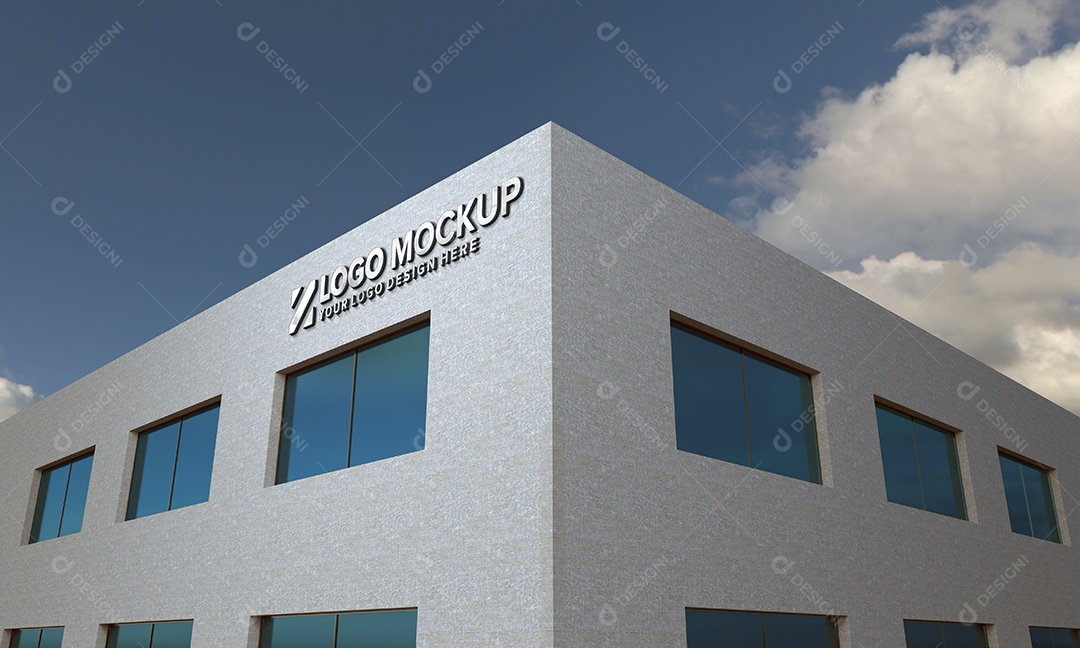 Fachada de Empresa Mockup PSD Editável