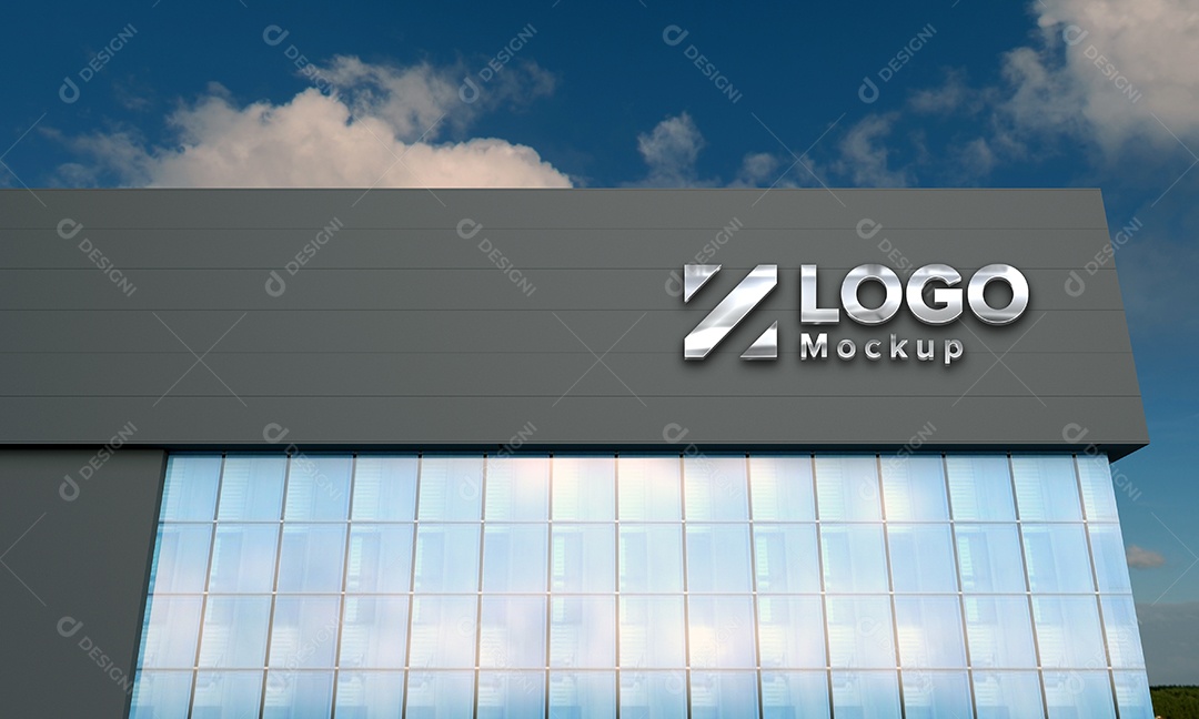 Fachada de Empresa Mockup PSD Editável