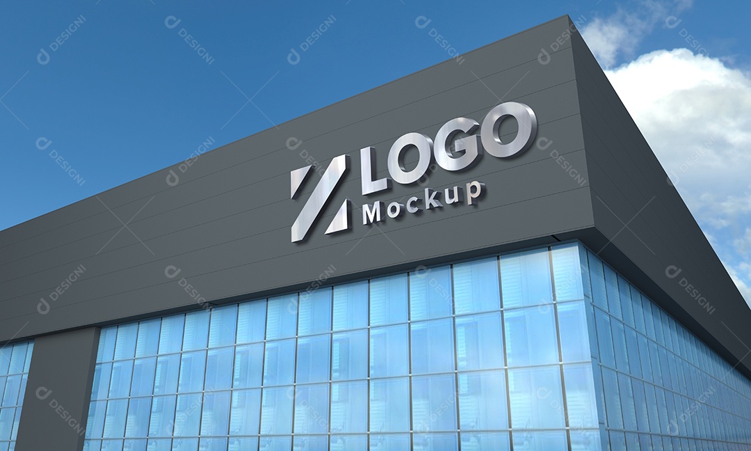 Fachada de Empresa Mockup PSD Editável