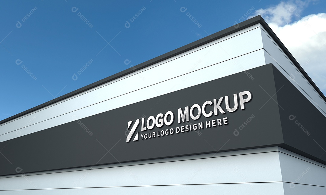 Fachada de Empresa Mockup PSD Editável