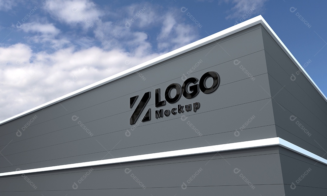 Fachada de Empresa Mockup PSD Editável