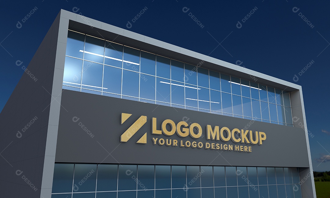 Fachada de Empresa Mockup PSD Editável
