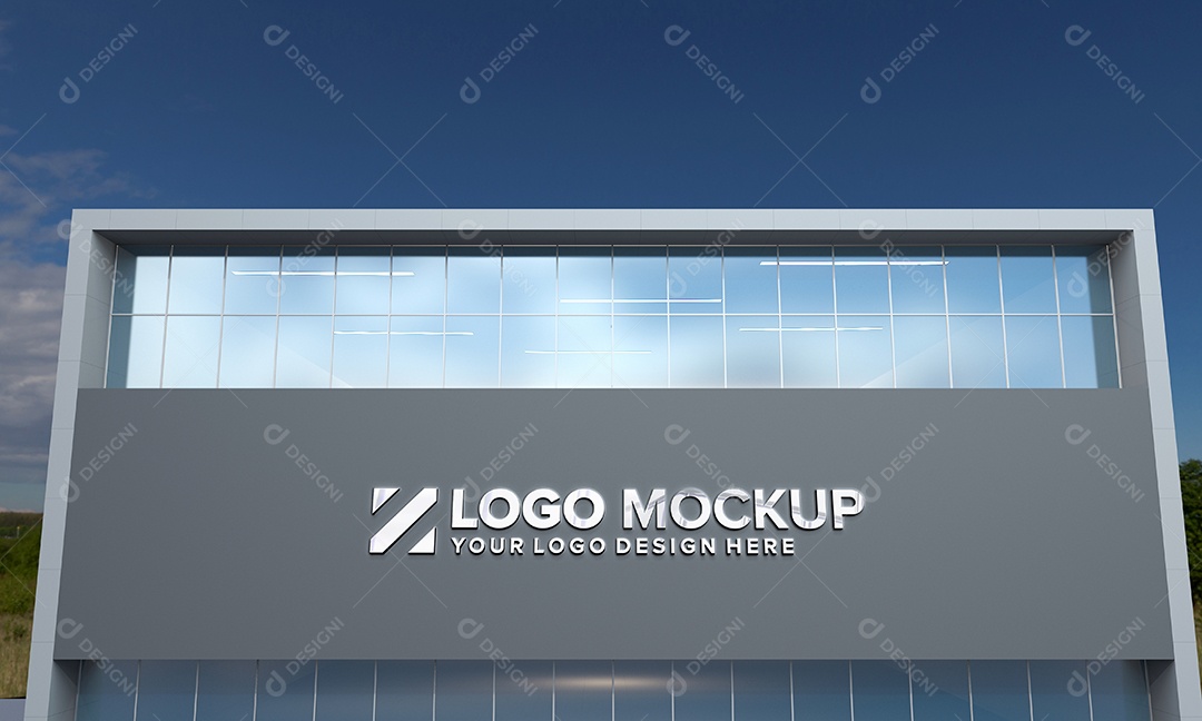 Fachada de Empresa Mockup PSD Editável