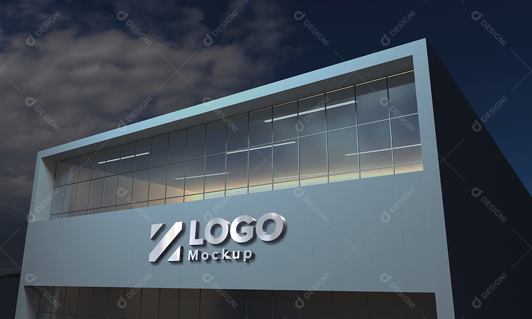 Fachada de Empresa Mockup PSD Editável