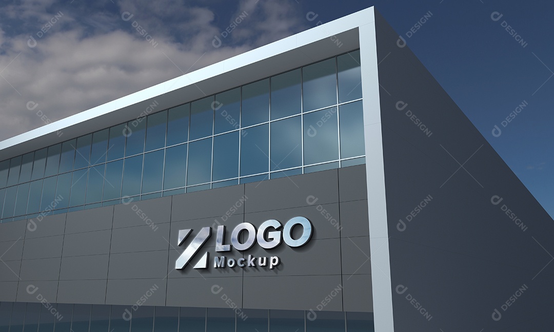 Fachada de Empresa Mockup PSD Editável