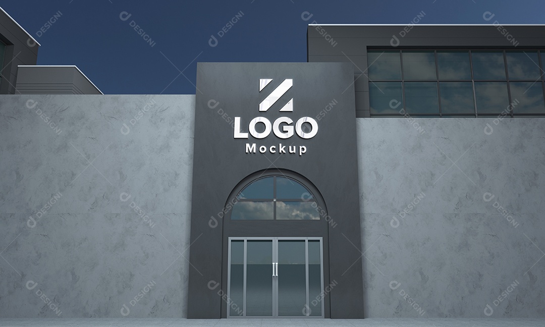 Fachada de Empresa Mockup PSD Editável