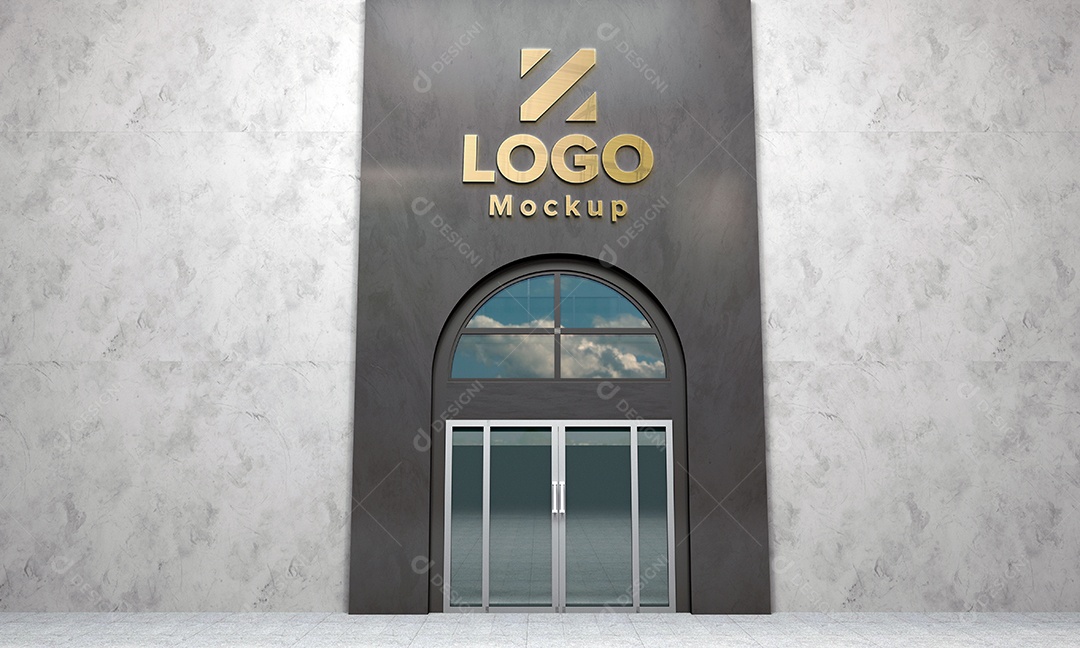 Fachada de Empresa Mockup PSD Editável
