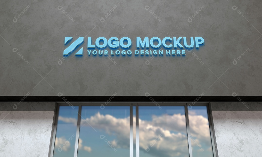 Fachada de Empresa Mockup PSD Editável