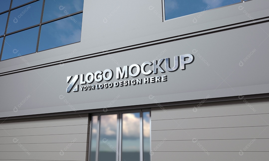 Fachada de Empresa Mockup PSD Editável