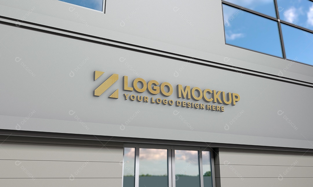 Fachada de Empresa Mockup PSD Editável