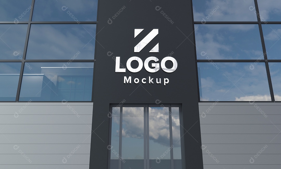 Fachada de Empresa Mockup PSD Editável