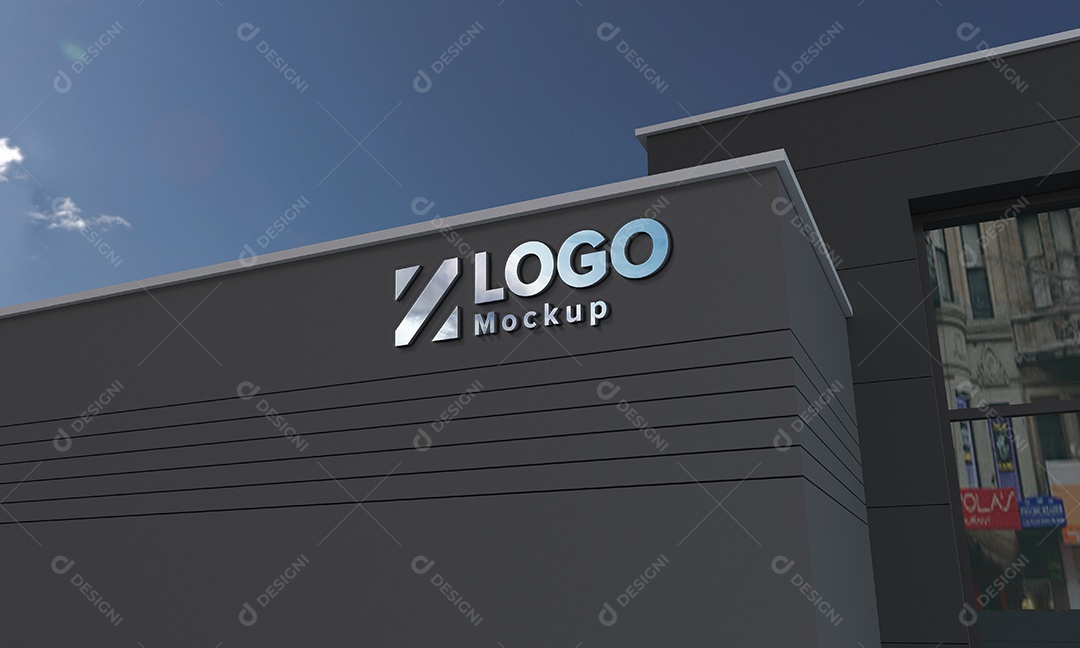 Fachada de Empresa Mockup PSD Editável