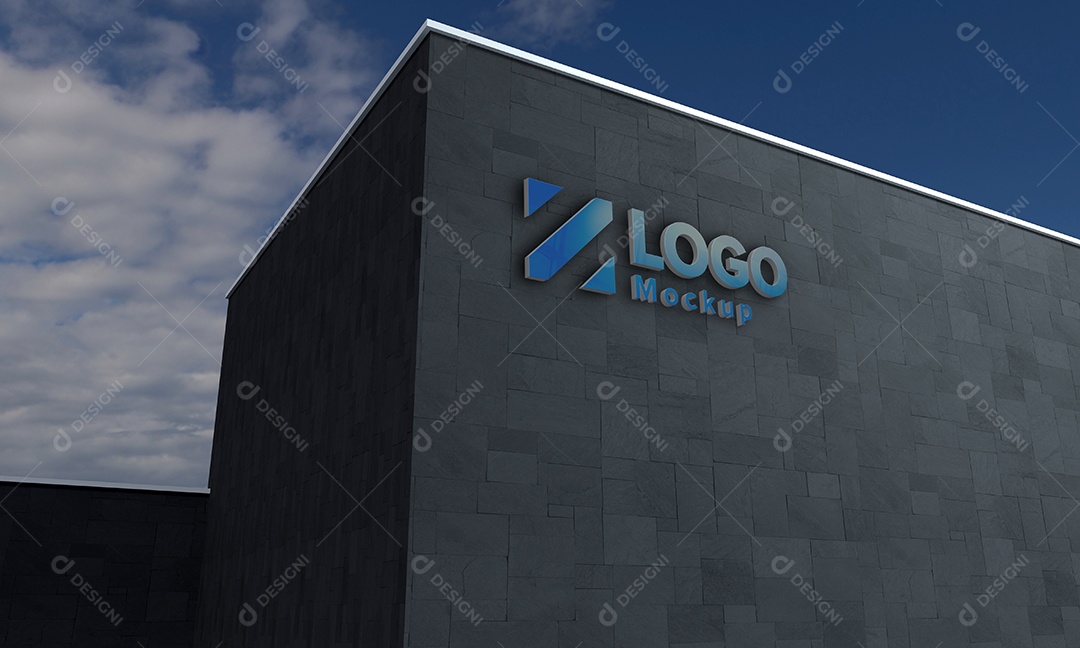 Fachada de Empresa Mockup PSD Editável