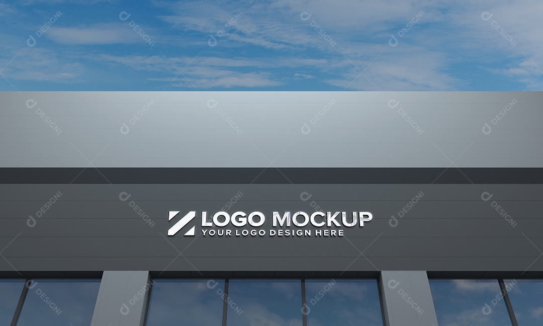 Fachada de Empresa Mockup PSD Editável