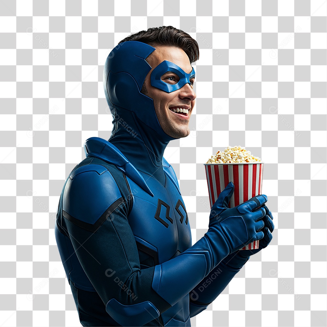Homem com Fantasia do Besouro Azul PNG Transparente