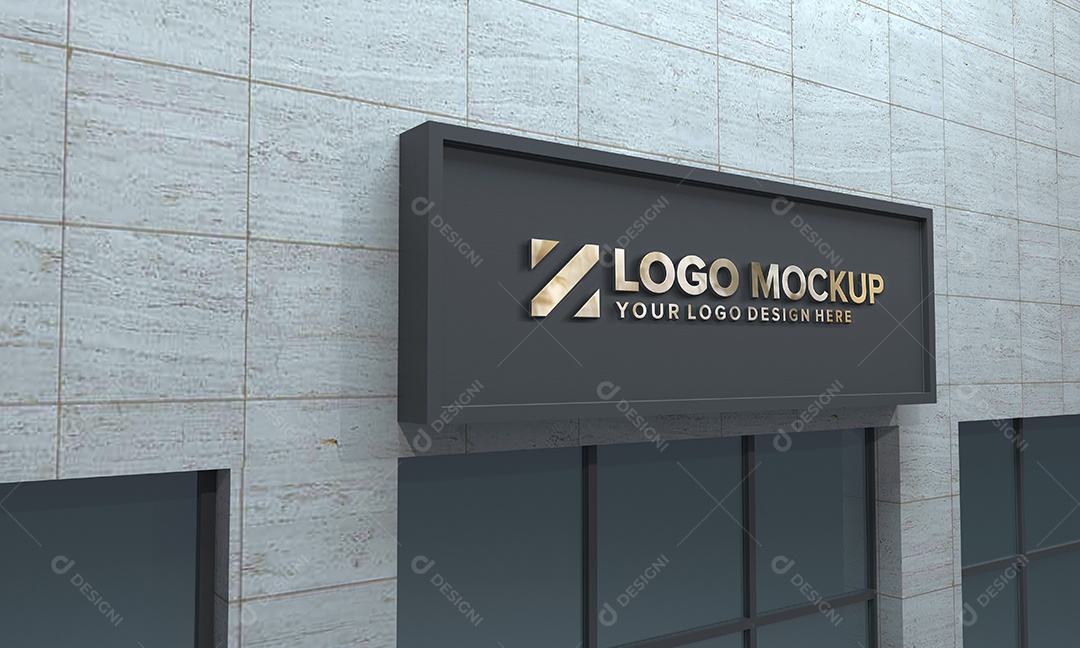 Fachada de Empresa Mockup PSD Editável