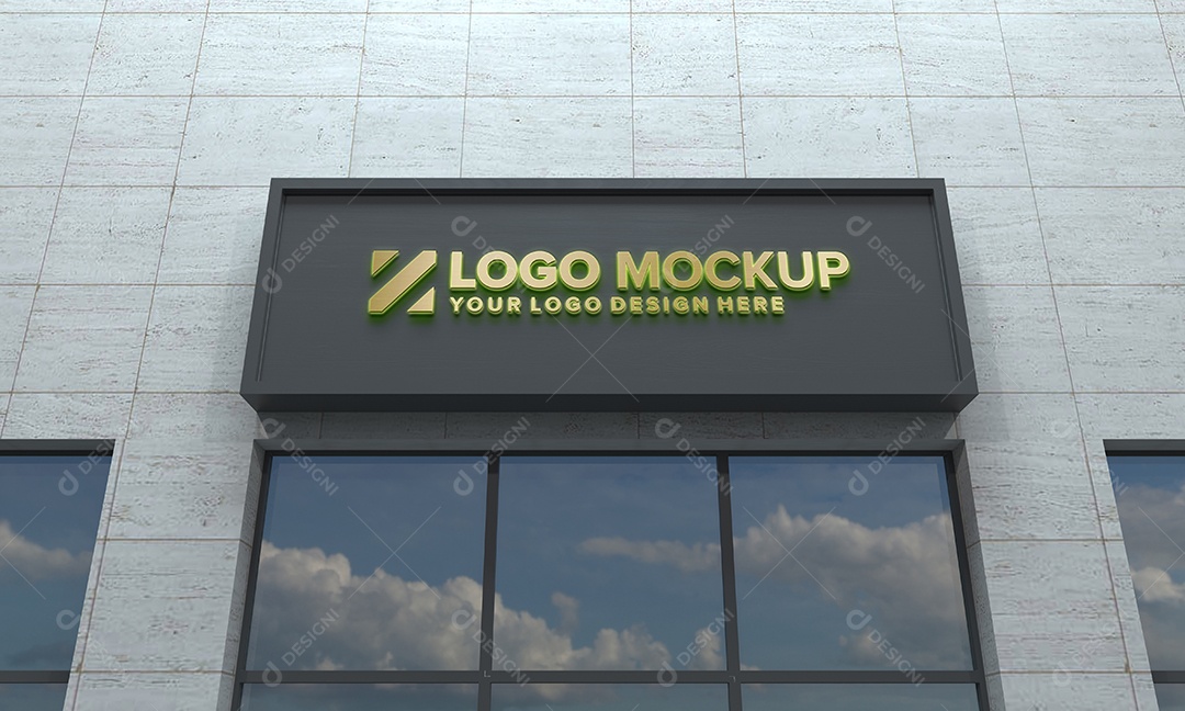 Fachada de Empresa Mockup PSD Editável