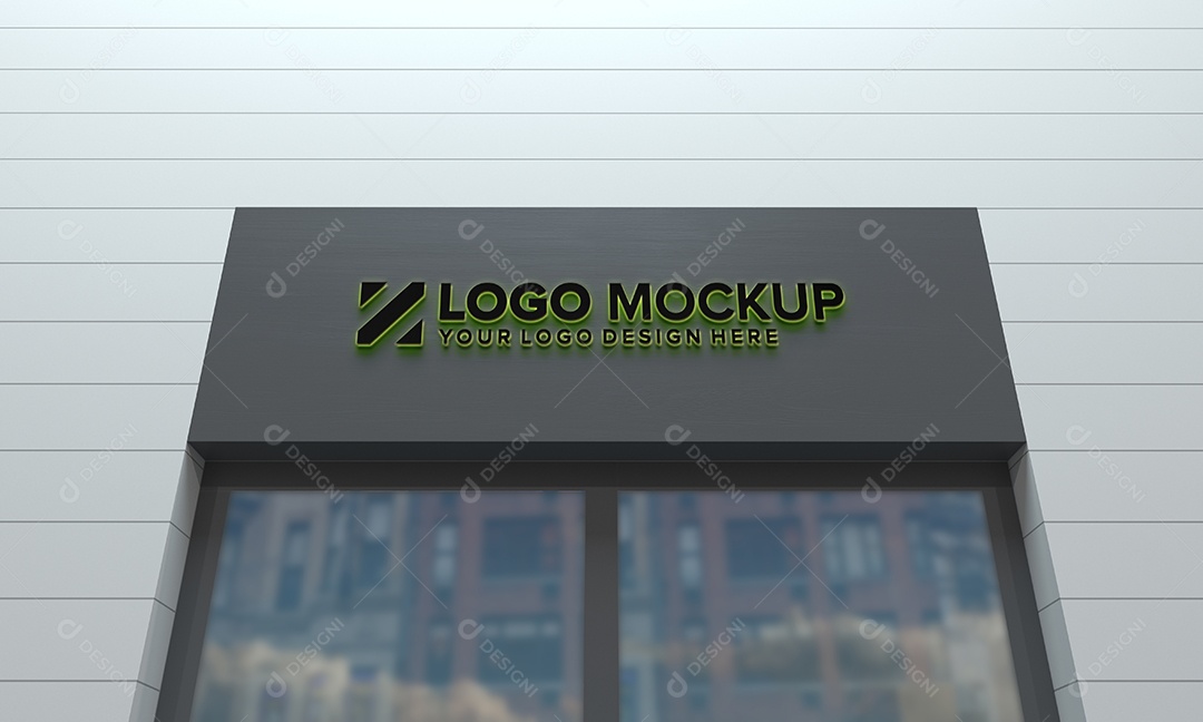 Fachada de Empresa Mockup PSD Editável