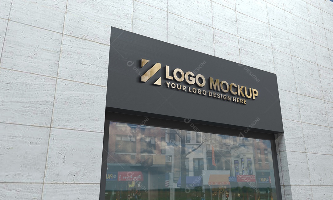 Fachada de Empresa Mockup PSD Editável