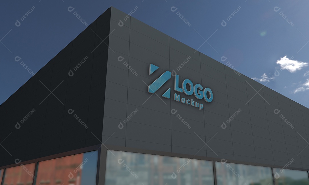 Fachada de Empresa Mockup PSD Editável