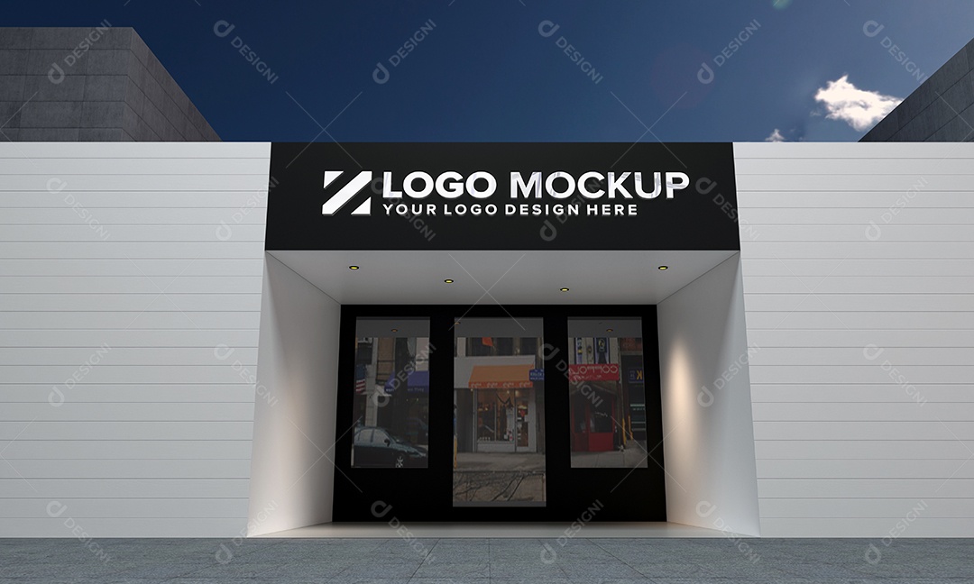 Mockup Fachada de Empresa PSD Editável
