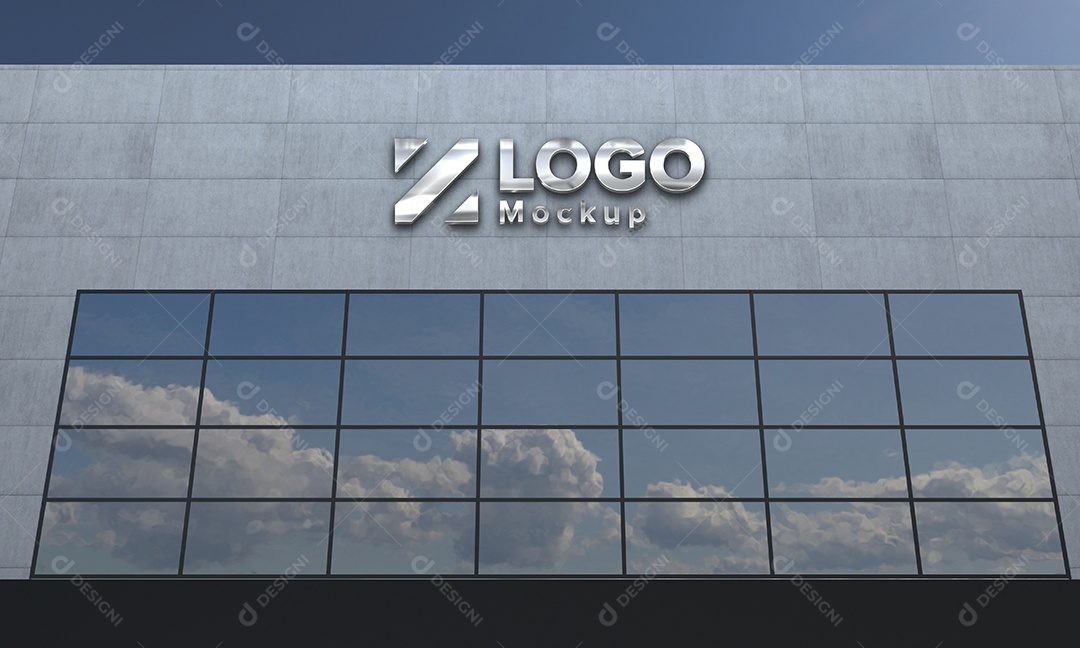 Fachada de Empresa Mockup PSD Editável