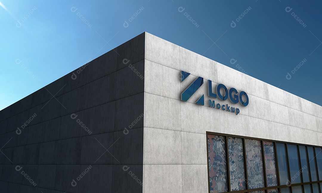 Fachada de Empresa Mockup PSD Editável