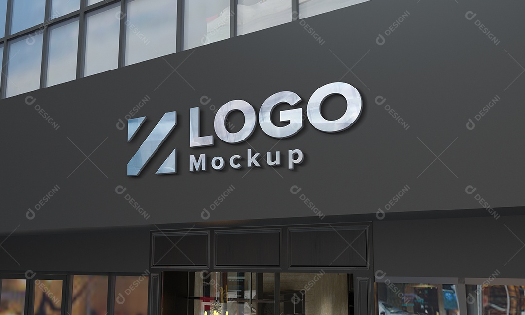 Fachada de Empresa Mockup PSD Editável