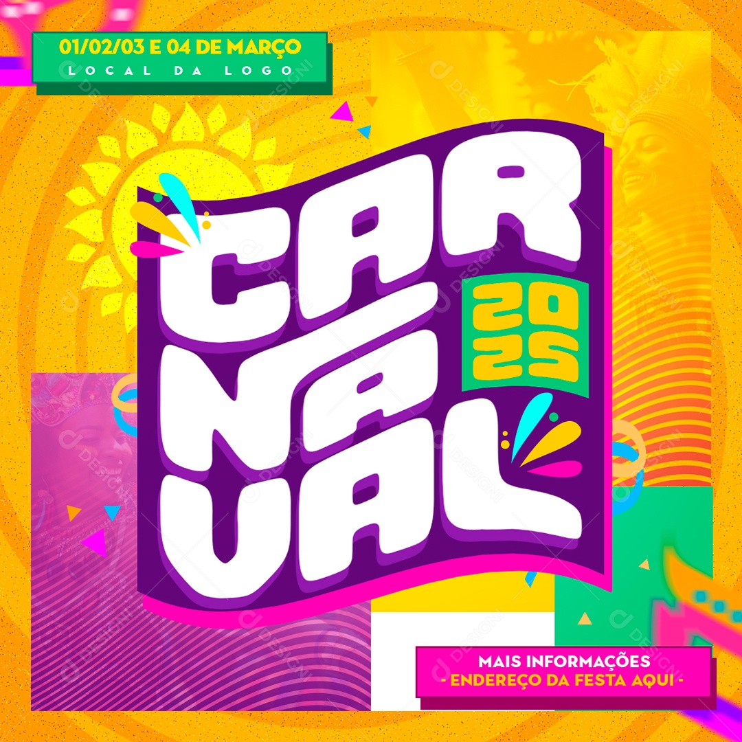 Carnaval 2025 Local Social Media PSD Editável