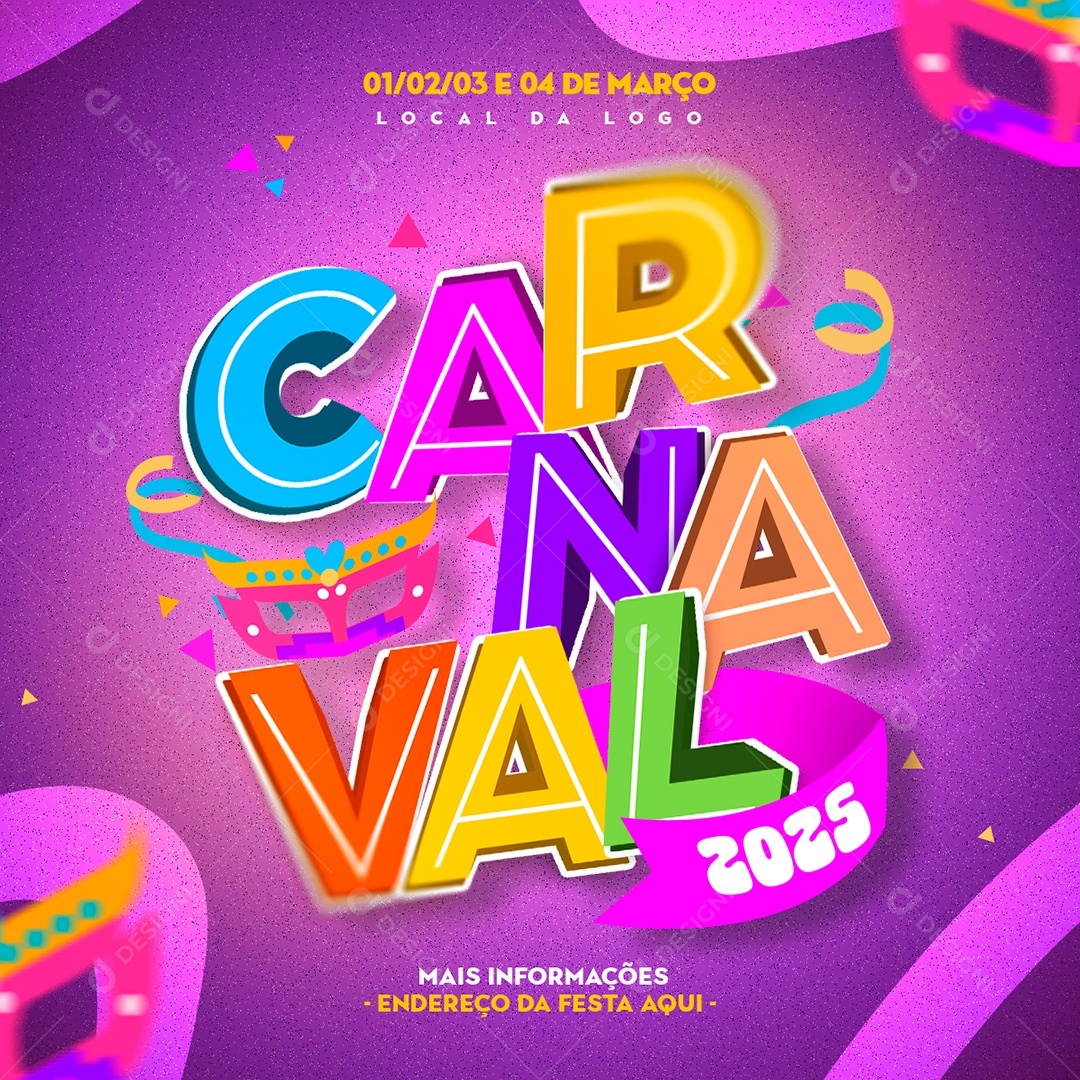 Carnaval 2025 Social Media PSD Editável