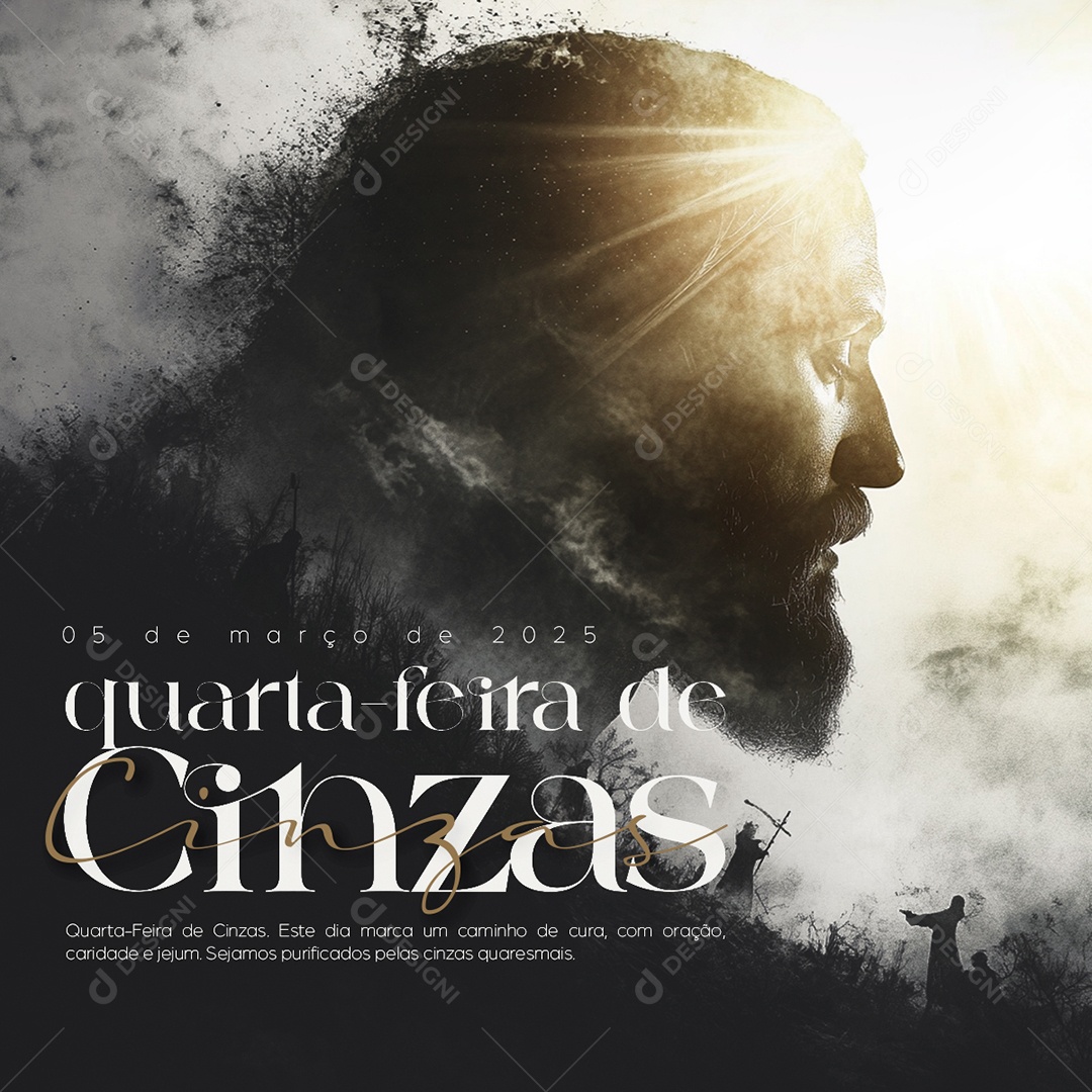 Quarta Feira de Cinzas 05 de Março Social Media PSD Editável