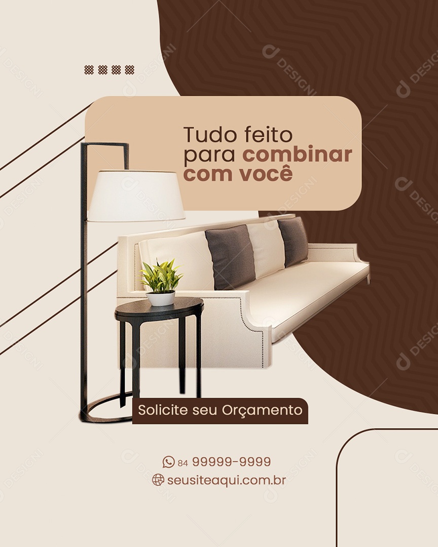 Loja de Móveis Tudo Feito Para Combinar Com Você Social Media PSD Editável